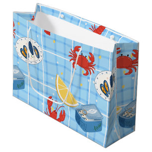 Mediterranean Seafood Market Pattern (6) Large Gift Bag