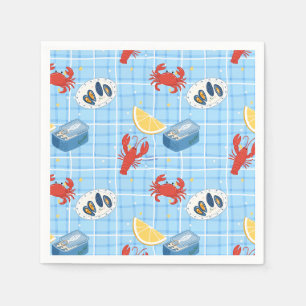 Mediterranean Seafood Market Pattern (6) Napkin