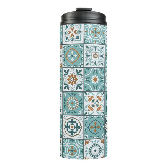 Mediterranean seamless pattern from Moroccan tiles Thermal Tumbler (Front)