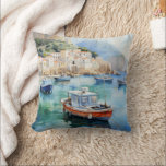 Mediterranean Seascapes Oil Paint Design Cushion<br><div class="desc">Mediterranean Seascapes Oil Paint Design</div>