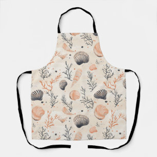 Mediterranean Seashell Starfish Coral Sand Apron
