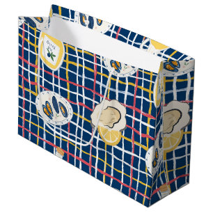Mediterranean Shellfish and Olive Oil Pattern Large Gift Bag