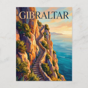 Mediterranean Steps, Gibraltar, Upper Rock Postcard