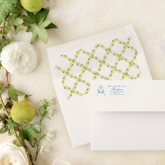 Mediterranean Style Crest Wedding Invitation Return Address Label (Creator Uploaded)