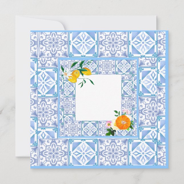 Mediterranean style,lemon,Amalfi style, Save The Date (Front)