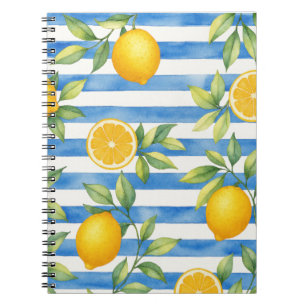 Mediterranean Summer Citrus Kitchen Decor Notebook