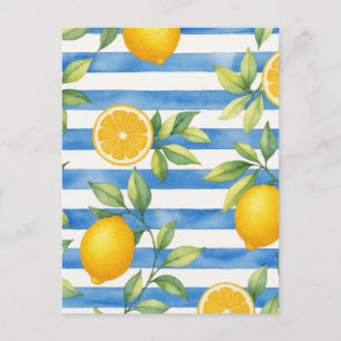 Mediterranean Summer Citrus Kitchen Decor Postcard