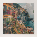 Mediterranean Summer - Clifftop View  Jigsaw Puzzle<br><div class="desc">Experience the thrill of a clifftop Italian town overlooking the turquoise sea in this vibrant jigsaw puzzle. With colourful stacked buildings and dramatic elevation, it perfectly captures the awe-inspiring charm of the Amalfi or Ligurian coast. It’s ideal for anyone who loves bold visuals and challenging layouts. Each piece offers a...</div>