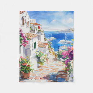 Mediterranean Summer Fleece Blanket