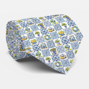 Mediterranean Summer Lemon Pattern  Tie