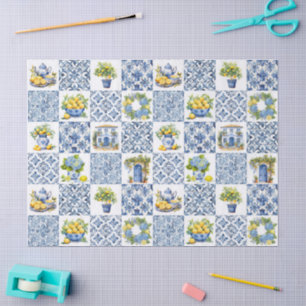 Mediterranean Summer Lemon Pattern  Tissue Paper
