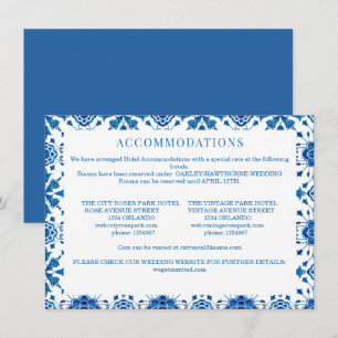 Mediterranean summer modern blue mosaic Wedding Card