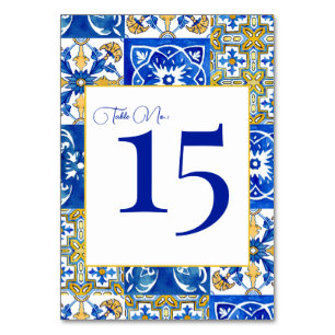 Mediterranean summer modern tile  table number