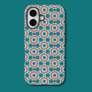 Mediterranean Summer Vibes Geometric Pattern iPhone 16 Case