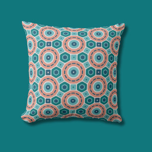 Mediterranean Summer Vibes Geometric Pattern Cushion