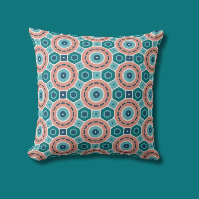 Mediterranean Summer Vibes Geometric Pattern Cushion (Creator Uploaded)