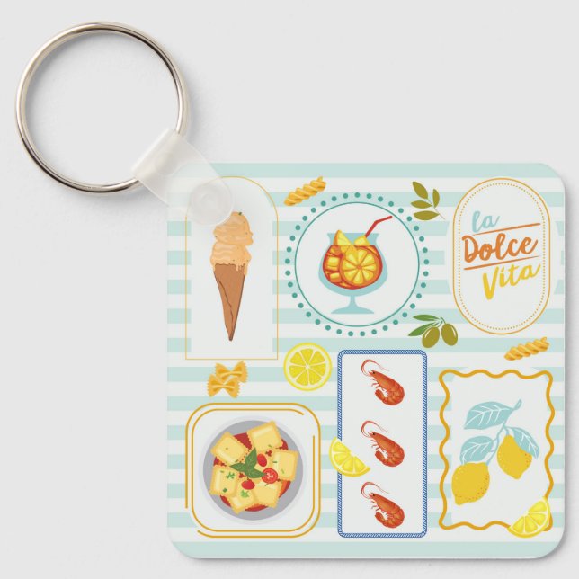 Mediterranean Summer Vibes Key Ring (Front)