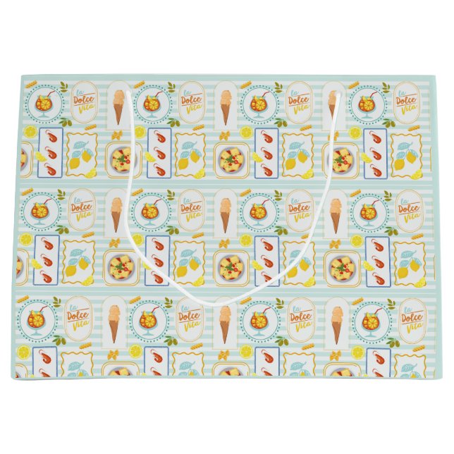 Mediterranean Summer Vibes Large Gift Bag (Front)