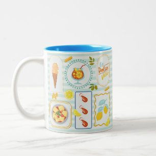 Mediterranean Summer Vibes Two-Tone Coffee Mug