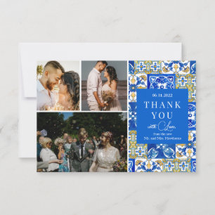 Mediterranean summer Wedding "Thank you" Card