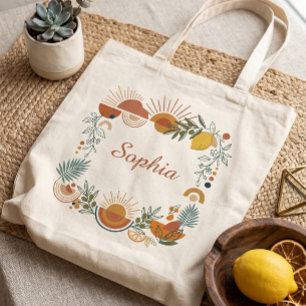 Mediterranean Sun and Citrus Terracotta Custom Nam Tote Bag