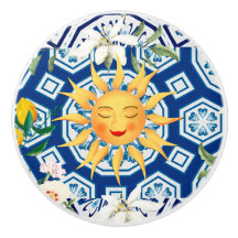 Mediterranean sun,flowers,half moon,