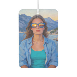 Mediterranean Sunset Reflections – Modern Coastal Car Air Freshener