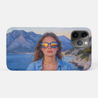 Mediterranean Sunset Reflections – Modern Coastal iPhone 11 Pro Case