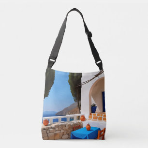 Mediterranean Terrace View Crossbody Bag
