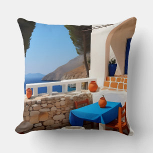 Mediterranean Terrace View Cushion