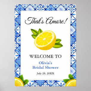 Mediterranean That's Amore Bridal Shower Welcome Poster