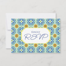 Mediterranean Tile Blue and Yellow Wedding