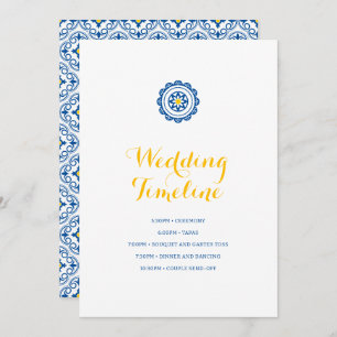 Mediterranean Tile Blue Yellow Wedding Timeline Program