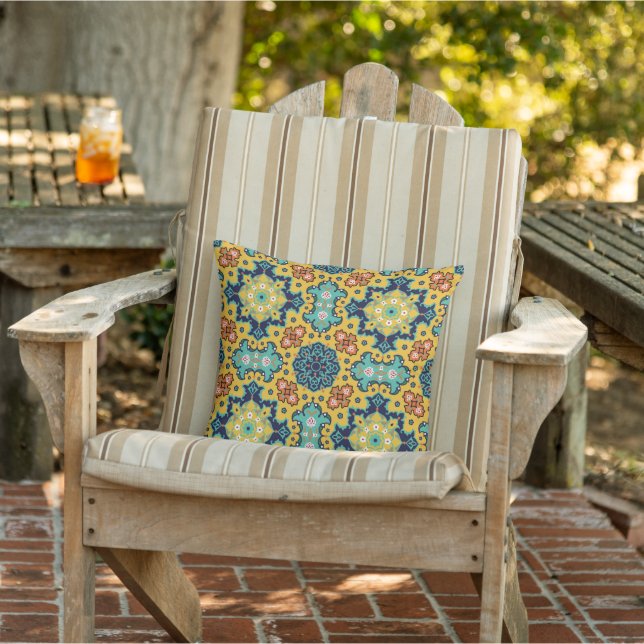 Mediterranean  tile bohemian aesthetic  cushion (Chair)