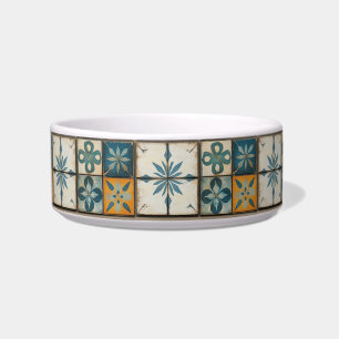 Mediterranean Tile Ceramic Pet Bowl