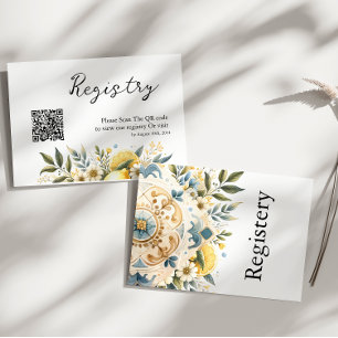 Mediterranean Tile flower Italian Positano Lemon Enclosure Card