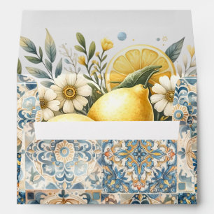 Mediterranean Tile flower Italian Positano Lemon Envelope