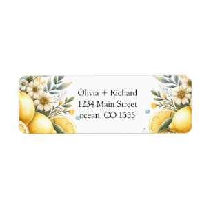 Mediterranean Tile flower Italian Positano Lemon Return Address Label