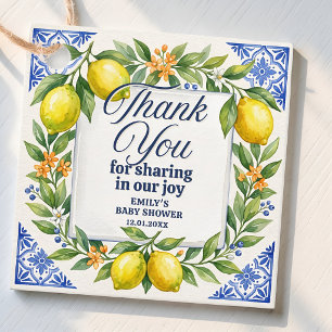 Mediterranean Tile & Lemon Baby Shower Amalfi Favour Tags