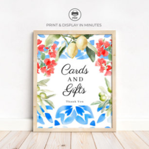 Mediterranean Tile Lemon Cards & Gifts Sign