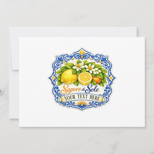 Mediterranean Tile Lemon – Watercolor Art with Nam (Front)