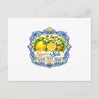 Mediterranean Tile Lemon – Watercolor Art with Nam Invitation Postcard