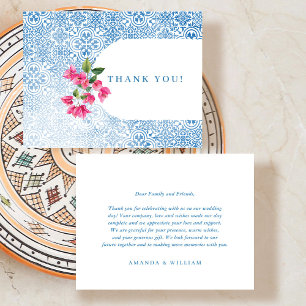 Mediterranean tile pattern Thank you Place Card