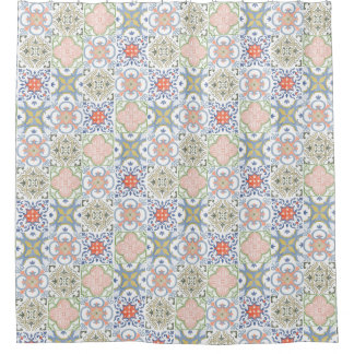 Mediterranean Tile – Vintage Portuguese Pattern Shower Curtain