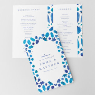 Mediterranean tile wedding hymn booklet and program