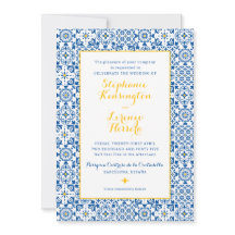 Mediterranean Tile Yellow Blue Wedding