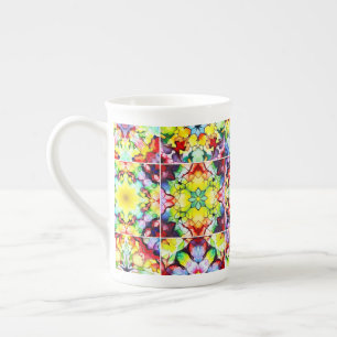 Mediterranean Tiles, Alcohol Ink Tiles, Majolica Bone China Mug