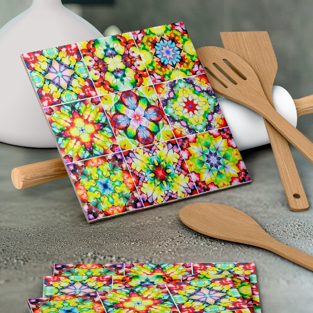 Mediterranean Tiles, Alcohol Ink Tiles, Majolica Ceramic Tile (Creator Uploaded)