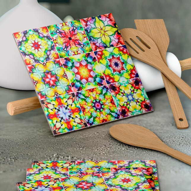 Mediterranean Tiles, Alcohol Ink Tiles, Majolica Ceramic Tile (Creator Uploaded)