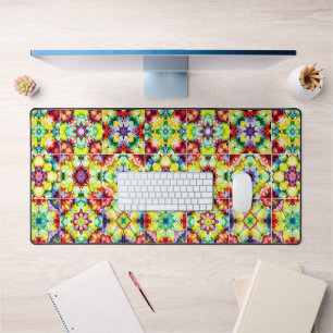 Mediterranean Tiles, Alcohol Ink Tiles, Majolica Desk Mat